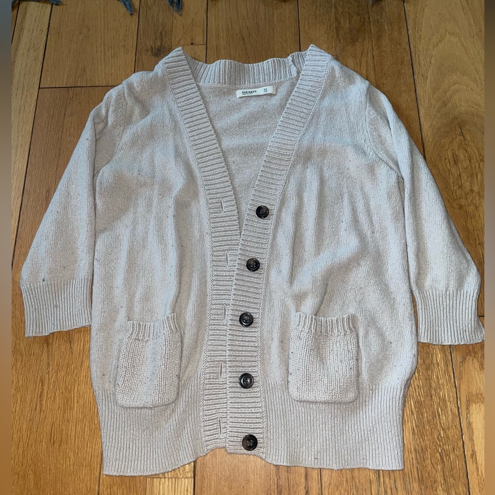 Old Navy Light Beige Cardigan Sweater